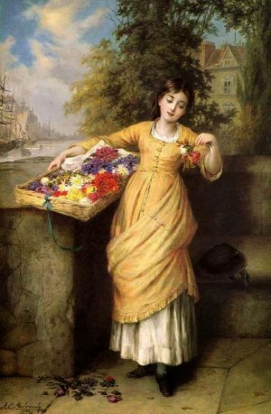 Selling muticolored flowers